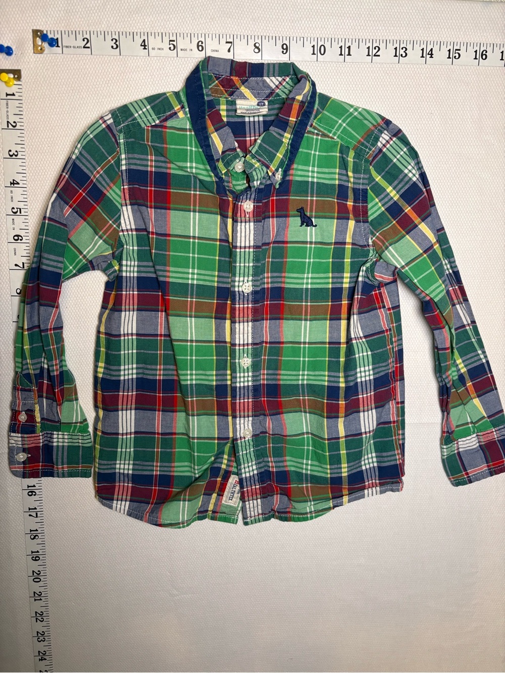 Vintage Y2K Healthtex Boys Plaid Button Down Shirt Size 5T